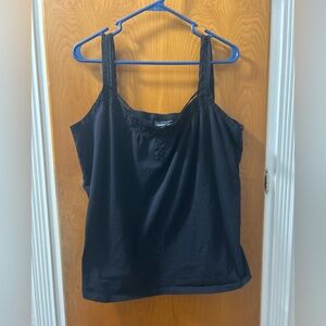 Avenue Black Camisole with Lace Detail